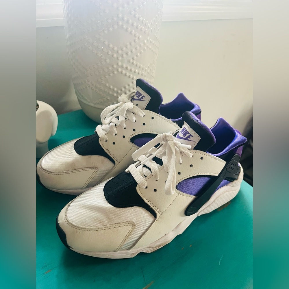White Black Purple Nike Huraches - Picture 8 of 9